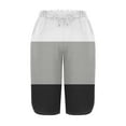 thumbnail image 7 of DeHolifer Capris Pants for Women Elastic Waisted Color Block Drawstring Split Sports Casual Capris Pants with Pocket White 2XL, 7 of 7