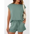 thumbnail image 2 of Conjunto de dos piezas AUTOMET Women's Lounge Summer Outfits 2025 Green, 2 of 6
