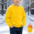 thumbnail image 2 of biudgviw Baby Boy Girl Sweatshirt Fleece Lined Long Sleeve Pullover Comfy Warm Crewneck Tops Kids Winter Clothes(Yellow,18-24 Months), 2 of 7
