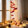 thumbnail image 4 of Doghiosgha Artificial Flower String Lights, Battery Operated, LED Floral Fairy Lights for Window Curtain Bedroom Party Home Wall Decor, 59 Inch, Purple, 4 of 6