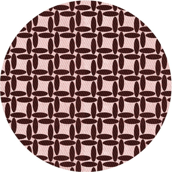 Ahgly Company Machine Washable Indoor Round Transitional Pink Daisy Pink Area Rugs, 5' Round