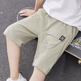 thumbnail image 4 of NIEWTR Boys Casual Cargo Shorts Lightweight Cotton Shorts with Pockets for Outdoor Adventure Play(Khaki,7-8 Years), 4 of 9