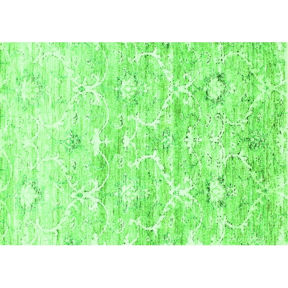 Ahgly Company Indoor Rectangle Abstract Green Contemporary Area Rugs, 4' x 6'