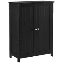 Alden Design Free Standing Floor Cabinet with 2 Adjustable Shelves, Black