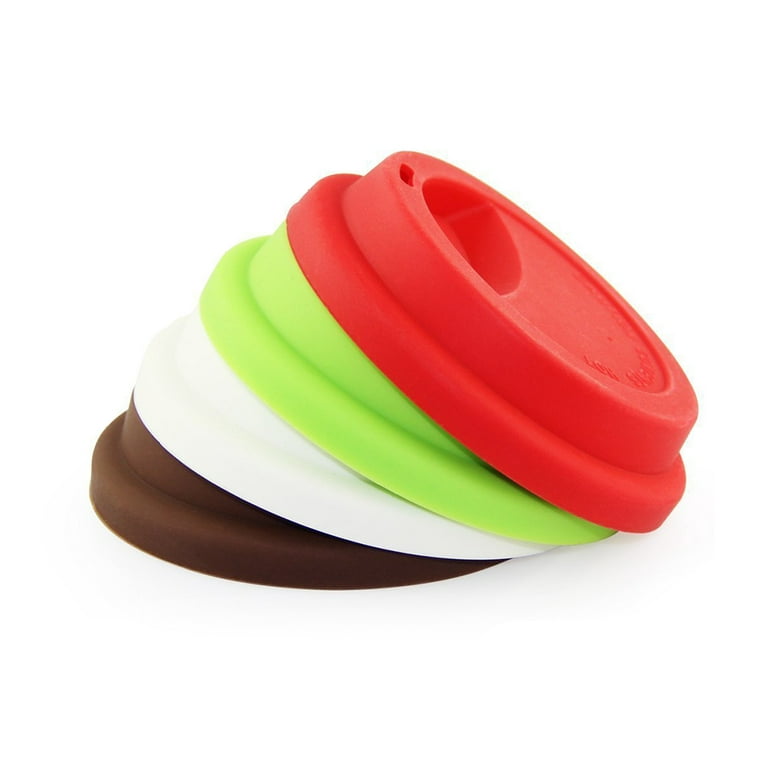8pcs Dustproof Silicone Coffee Cup Lids Reusable Mug Cover Water Bottle Lid (Mixed Colors), Size: 9.5x9.5x2.1cm