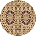 thumbnail image 1 of Ahgly Company Machine Washable Indoor Round Transitional Yellow Orange Area Rugs, 6' Round, 1 of 7