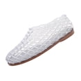 thumbnail image 2 of Samdudou Jelly Mesh Sandal for Women Transparent Hollow Ballet Flats Round Closed Toe Non-Slip Beach Shoes Summer Lightweight Breathable Dailywear, 2 of 9