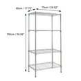 thumbnail image 4 of Ktaxon 4 Tier Heavy Duty Wire Shelving, 30''L x 18''W x 59''H Adjustable Steel Storage Rack, Metal Garage Shelves Organizer, Capacity for 1200lbs, 4 of 7
