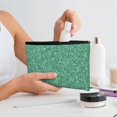 thumbnail image 7 of Hirioo Green Glitter for Paper Reusable Cosmetic Bag Zipper Encouragement Travel Pouch Toiletry Bag for Women Girls, 7 of 7