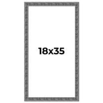 18x35 Frame Silver Black Rustic Sonoma Solid Wood Picture Frame | 1.5 Inch Moulding Width |
