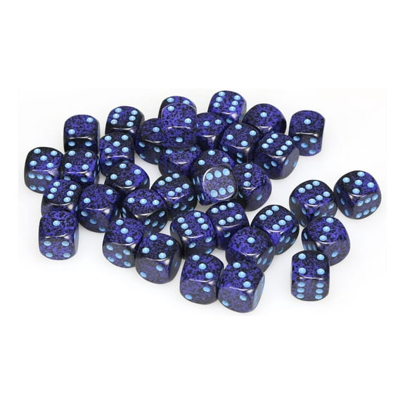 Chessex 12mm d6 Speckled Cobalt Dice Block - Set of 36