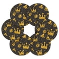 thumbnail image 2 of Dollars Coin Crown Coasters with Holder for Coffee Table 6 Pcs Drink Coaster Sets Absorbent for Home Decor 4 inch, 2 of 7