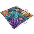 thumbnail image 4 of Colorful Tropical Leaf Pattern Blanket,Comfortable Soft Flannel Throw Blanket,All Season,Warm Lightweight Blankets for Sofa Bed Couch Living Room Chair,50"x60", 4 of 4