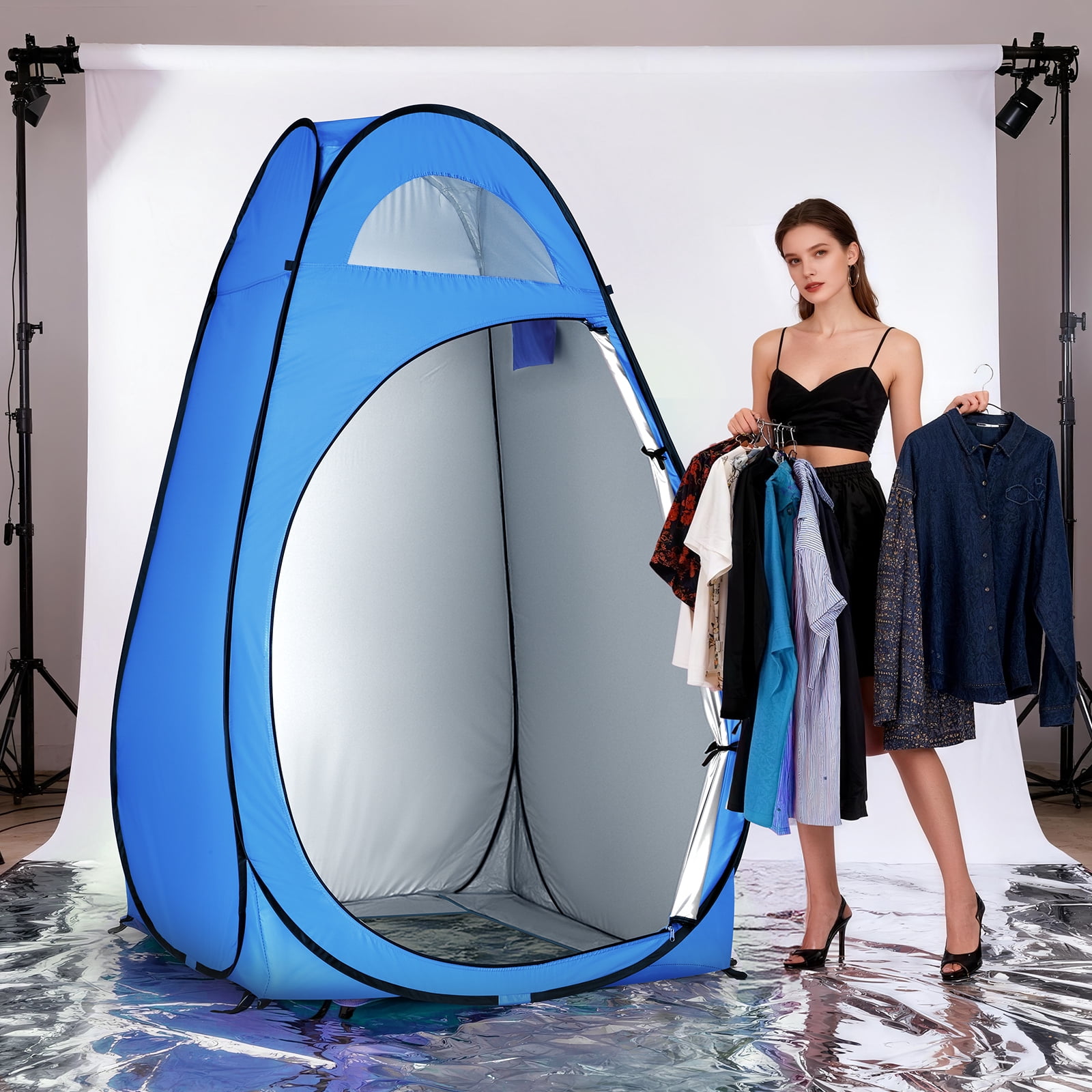 Ktaxon Camping Shower Tent, Portable Pop Up Changing Tent, Waterproof Dressing Room Privacy Tent for Camping Beach, Blue