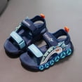 thumbnail image 7 of Linfrsh Toddler Boy Sandals Boys and Girls Lightweight Adjustable Sandal Buckles with Hook and Loop Heel Closure(Blue,Size 12), 7 of 7