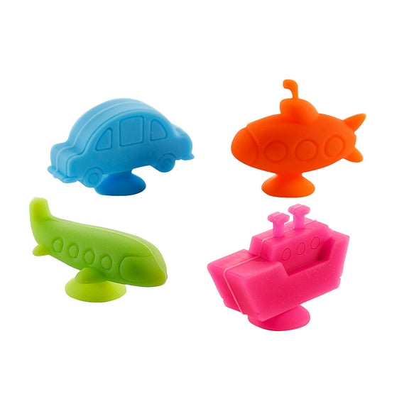 Fun Express 1 1/2" Mini Colorful Transportation Vehicle Suction Toys - 12 Pieces
