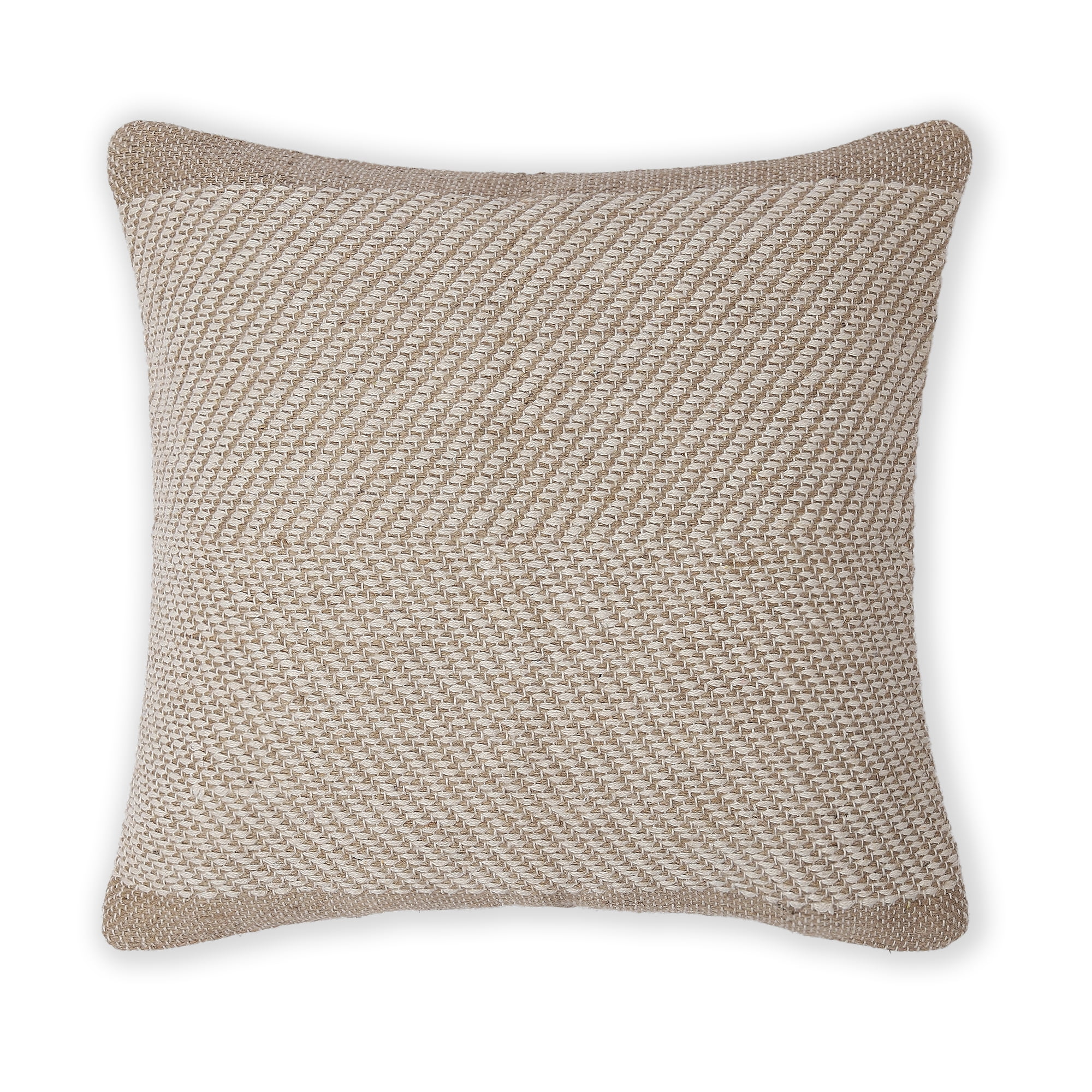 · REDEART Textured Throw Pillow Cushion Covers-Woven Tufted Decorative Farmhouse Cases Set for Couch, Sofa, Bed, Chair, Dining, Patio,Outdoor;50% Cotton 50% Jute (18"x18", Artisanal Chevron)Pack of 2