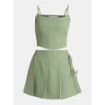 thumbnail image 4 of No Boundaries Corset Top and Pleated Mini Skirt Set, 2-Piece, Women's Sizes XXS-XXL, 4 of 4