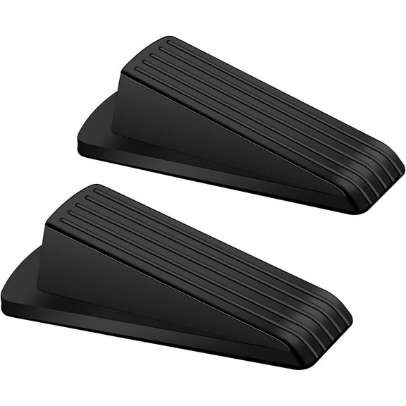 Door Stoppers, 2 Pack Premium Rubber Door Stoppers for Bottom of Door Security Rubber, Door Stopper Wedge for Carpet Heavy Duty Door