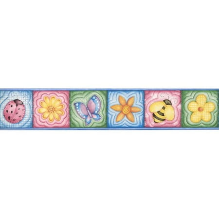 Jelly Bugs Border - Zoomie Kids Anglers Park Flowers Bee Ladybug Butterfly Frame Wall Border