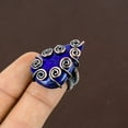 thumbnail image 3 of Natural Lapis Lazuli Gemstone Handmade Copper Wire Wrap Ring Size 5.5, 3 of 4