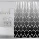 thumbnail image 1 of Shower Curtain 180 x 180 cm, Waterproof and Mildew Resistant Polyester, Wavy Pattern, Black and White with Gradient Colors, 1 of 4