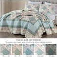 thumbnail image 5 of Chezmoi Collection Gayle 3-Piece Cotton Patchwork Quilt Set, Vintage Washed Floral, Soft Breathable Reversible Quilt for All Seasons. King Size, 5 of 9