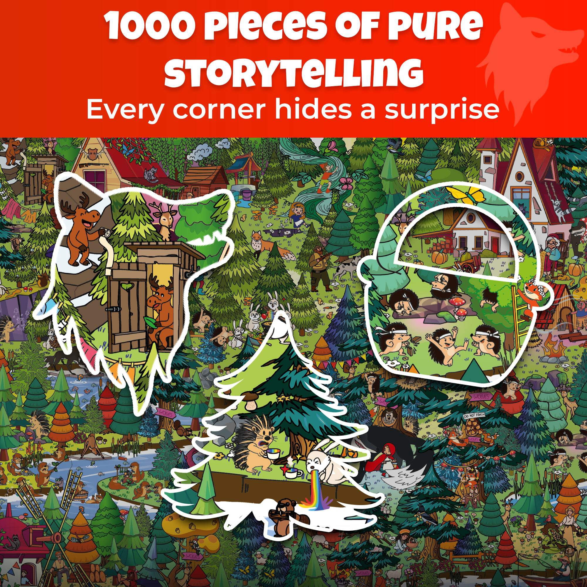Quokka 1000 Piece Puzzle for Adults  Red Riding Hood — Fantasy Adult Puzzles with Secret Tasks & Fairy Tale