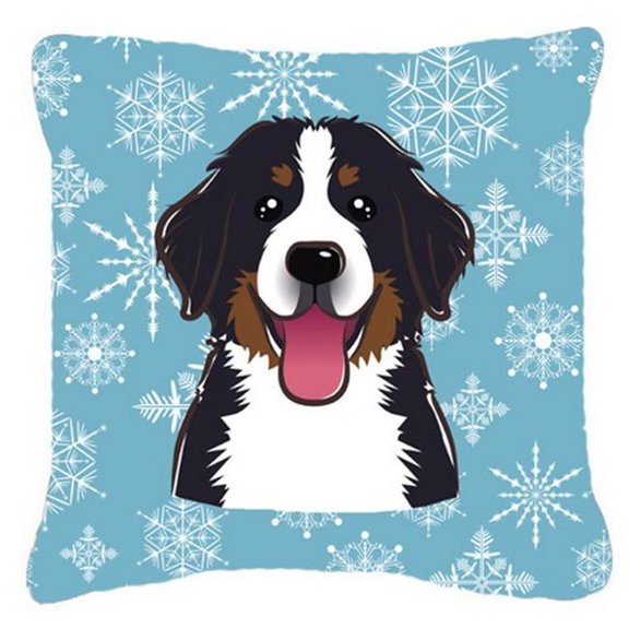 Winter Snowflake Dog Face Design Fabric Decorative Pillow