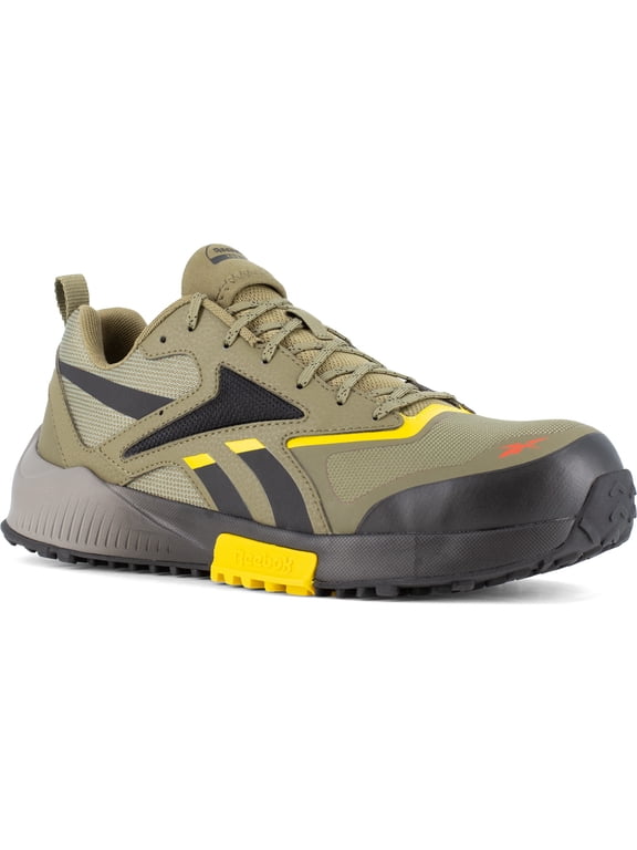 Lavante Trail 2 Work, Men's, Army Green/Black/Yellow, Comp Toe, EH, Low Athletic, Work Shoe (11.0 M)