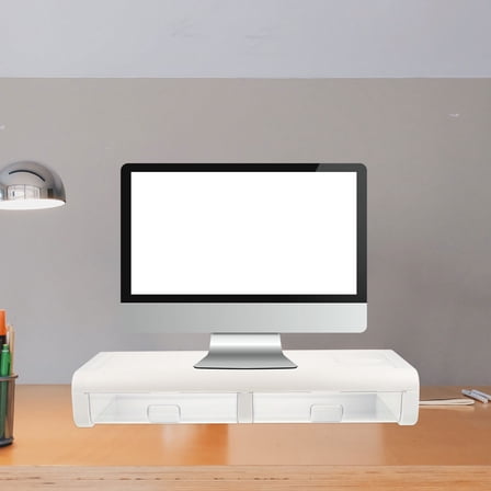 WRISTBIQUE Monitor Risers White Compact Design for Home Use 1Set 20.7X8.7in