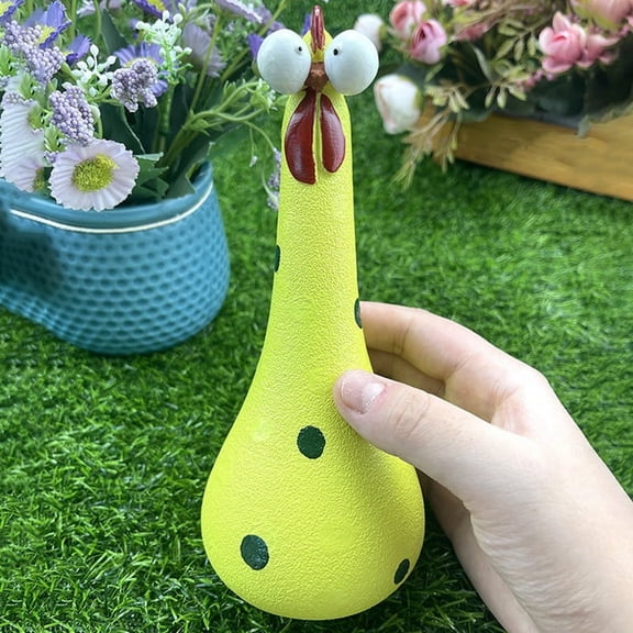 Resin Long Neck Chicken Ornaments for Garden Courtyard Outdoor Decoration Silly Hen Statues Office Deskto