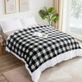 thumbnail image 3 of Fleece Throw Blankets, Black and White Buffalo Plaid Throw Blanket for Couch Sofa Bed, Soft Warm Fuzzy Cozy Plush Checkered Blanket, Lightweight Farmhouse Decor 50" x 60", 3 of 6