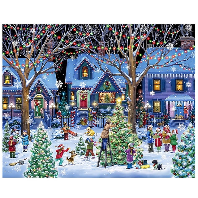 Mistaha Casse-Tête en Papier Multicolore à Thème de Noël, 1000 Pcs