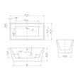 thumbnail image 2 of ALFI brand AB8834 59 inch Black & White Rectangular Acrylic Free Standing Soaking Bathtub, 2 of 10