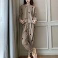 thumbnail image 2 of WRKEKC Winter Pajamas for Women Winter Coral Fleece Long Top Pants and Robe 3 Piece Home Loungewear Sleepwear Set for Women Cold Season Comfort, 2 of 6