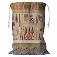 thumbnail image 1 of YUSDECOR Ancient Egypt Scene Hieroglyphic Carvings Storage Basket Laundry Bag with Drawstring Size 24x32 Inch, 1 of 3
