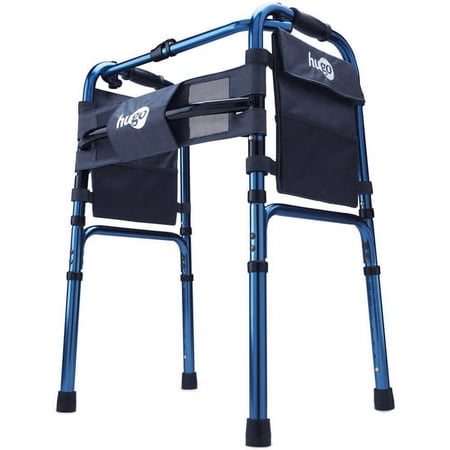 Hugo Blue Folding Walker With Wheels