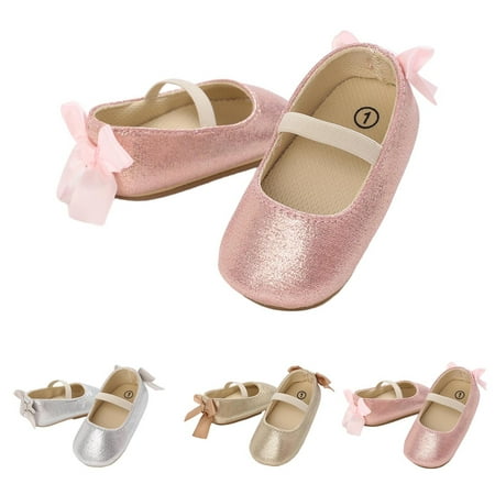 kakina CMSX Toddler Girls Glitter Shoes Fashion Classsic Mary Jane Princess Shoes  Elastic Strap Ballet Flats Wedding Party School Uniform Shoes for Kids 6(13)