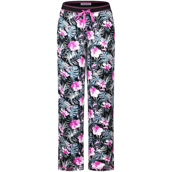 SofiePJ, Women's, Printed Long Sleepwear Lounge Pajama Pants, Black, M
