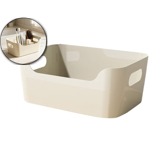 Multi-Size Plastic Storage Box for Kitchen & Living Room – Beige(9.6x6.7")