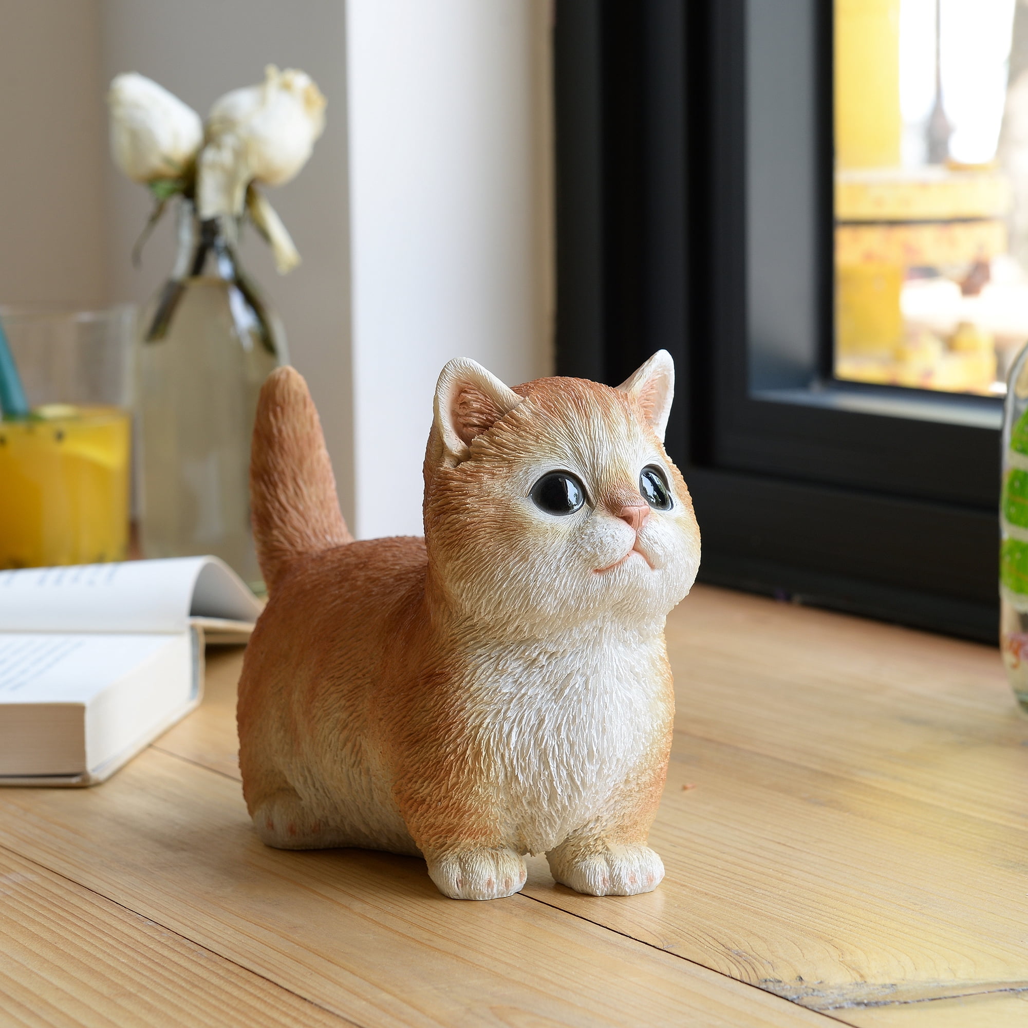 Hi-Line Gift Ltd 87757-02 Ginger Cat Looking Back Garden Statue