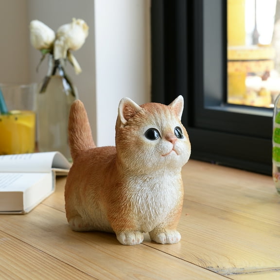 Sitting Cat Orange Tabby Statue