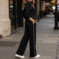 thumbnail image 5 of 2 Piece Women's Tracksuit Fall Side Striped Crewneck Long Sleeve Tops Straight Leg Pants Workout Outfits S-XXL, 5 of 7