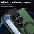 thumbnail image 6 of Leather Case for Samsung Galaxy S23 Ultra, Compatible with Wireless Charging, 360 Spin Magnetic Stand Shockproof Protective Magnetic Case, Military Protection for Samsung S23 Ultra, Green, 6 of 7