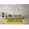 thumbnail image 3 of Ahgly Company Machine Washable Indoor Square Persian Yellow Traditional Area Rugs, 8' Square, 3 of 4