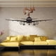 thumbnail image 5 of Bewildely Avión negro decoración avión vinilo pared pegatina calcomanía arte dormitorio avión Artesanía negro 132*42cm Bewildely JJ16376-03, 5 of 6