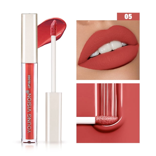 Fiudx Brillo de Labios Mate, Aceite Labial con Acabado Aterciopelado Sin Manchas, Fórmula Duradera a Prueba de Besos, Pincel de Fácil Aplicación, Imprescindible para El Maquillaje de Labios, para Tod