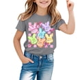 thumbnail image 2 of LRen Girls Easter Shirt Size 7 3d Prints Short Sleeve T-Shirt Casual Happy Easter Vacation Tops T-Shirts Infant To Big Kid, 2 of 5