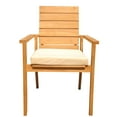 thumbnail image 3 of Grade-A Teak Dining Set: 2 Seater 3 Pc: 36" Round Table And 2 Algrave Stacking Arm Chairs Outdoor Patio WholesaleTeak #51AL0703, 3 of 4